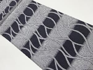 横段によろけ縞模様織出し袋帯